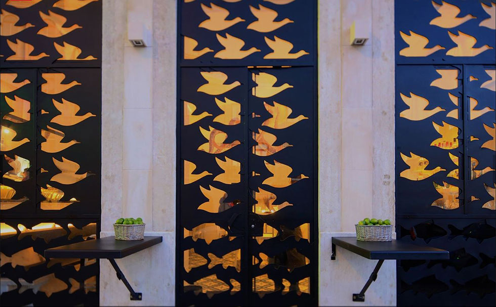 escher-inspired-doors-Sky-and-water-Cevicheria-Lisbon-Portugal-Antonio-Martins-Interior-Design